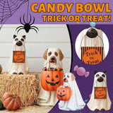 Halloween Dog & Cat Statues – Ghost Dog Candy Bowl Holder | Multifunctional Anti-Fading Festival Party Decoration & Gift