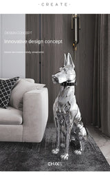 Modern Electroplated Dog Statue – Luxury Floor Decoration for Living Room, Porch & TV Cabinet