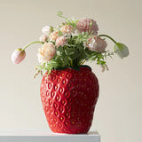 Strawberry Bliss Ceramic Vase
