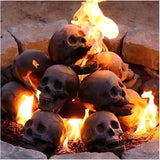 Reusable Firepit Skull Decoration – Fireproof Ceramic Skull for Fire Pits & Grills | Halloween Stove & Grill Skull Ornament
