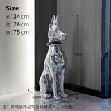 Modern Electroplated Dog Statue – Luxury Floor Decoration for Living Room, Porch & TV Cabinet