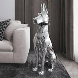 Modern Electroplated Dog Statue – Luxury Floor Decoration for Living Room, Porch & TV Cabinet