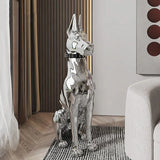 Modern Electroplated Dog Statue – Luxury Floor Decoration for Living Room, Porch & TV Cabinet