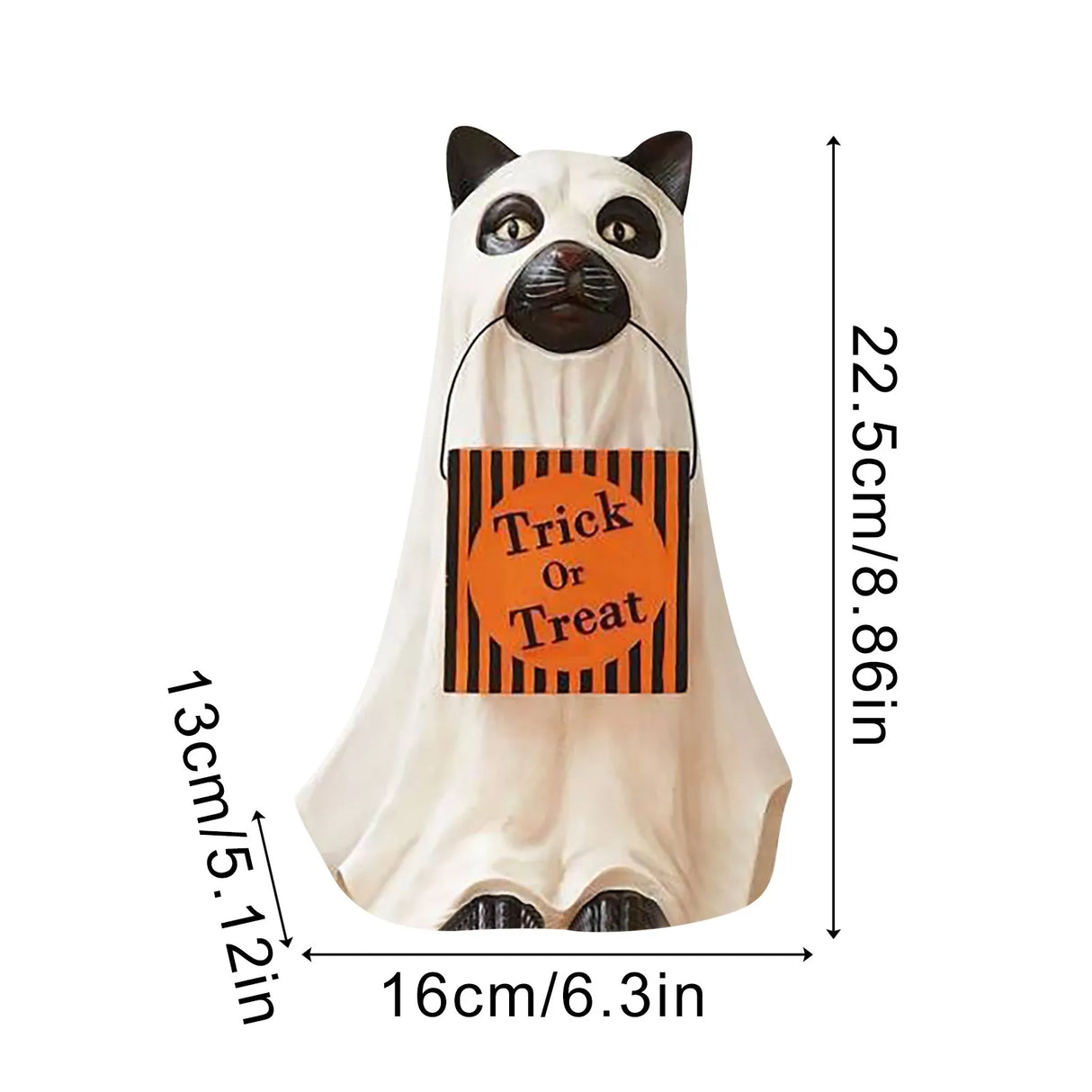 Halloween Dog & Cat Statues – Ghost Dog Candy Bowl Holder | Multifunctional Anti-Fading Festival Party Decoration & Gift