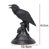 Gothic Crow Candle Holder – Retro Black Owl Candlestick | Resin Sculpture Halloween Statue | Fun Home Decor