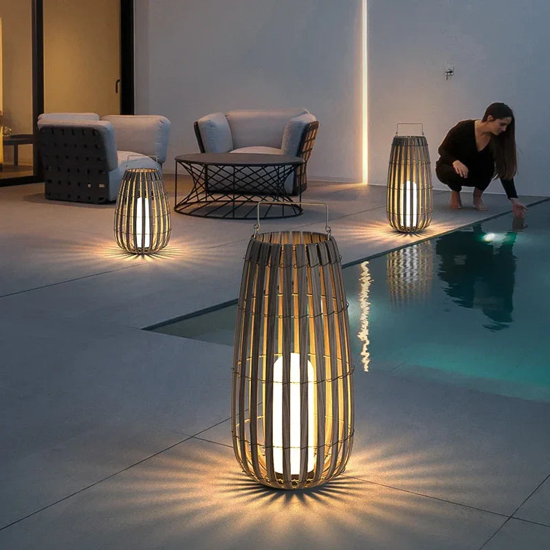 BOHO Raffia Solar Lantern Lamp - BLISOME