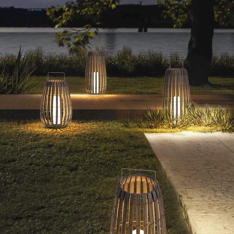 BOHO Raffia Solar Lantern Lamp - BLISOME