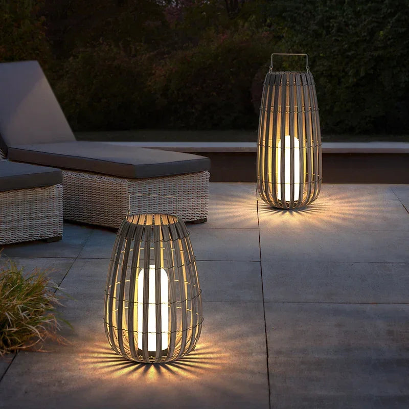 BOHO Raffia Solar Lantern Lamp - BLISOME