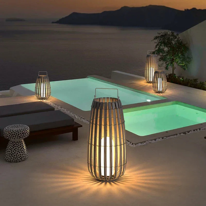 BOHO Raffia Solar Lantern Lamp - BLISOME