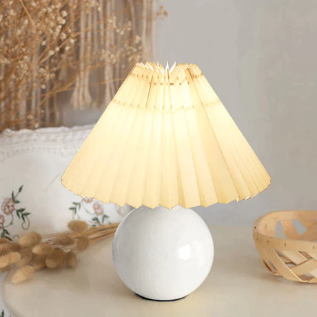 Brella Pleated Ceramic Table Lamp - BLISOME
