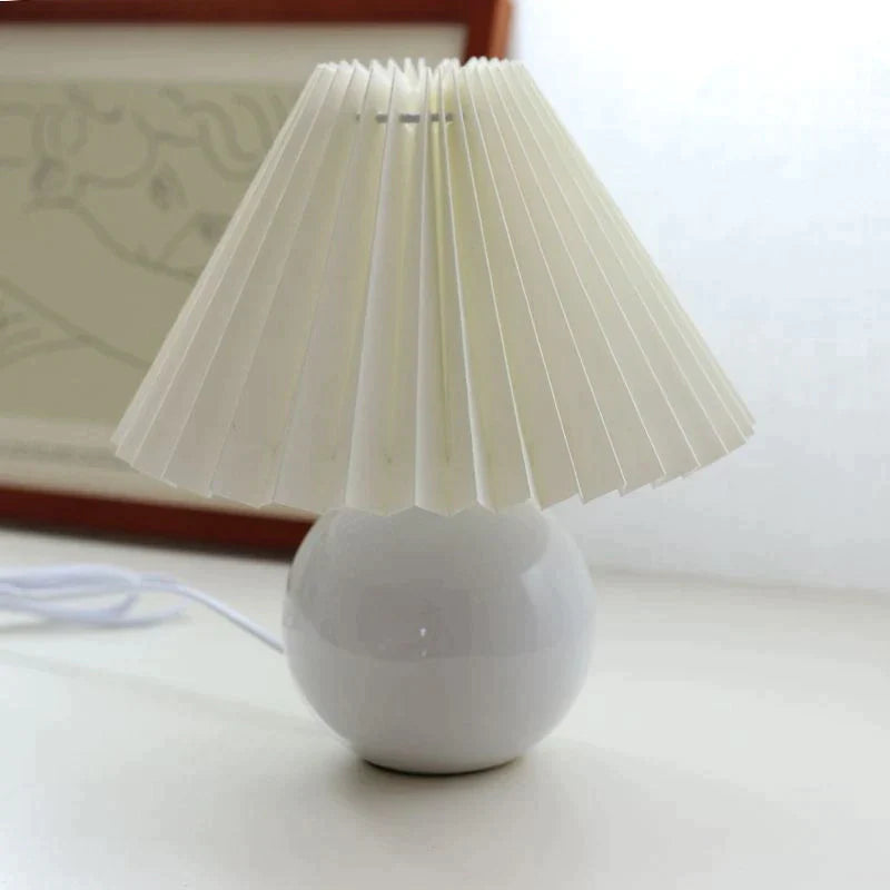 Brella Pleated Ceramic Table Lamp - BLISOME