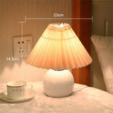 Brella Pleated Ceramic Table Lamp - BLISOME