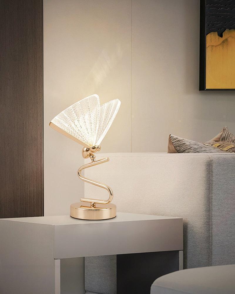 Bumble Butterfly Golden Table Lamp – Elegant Whimsy