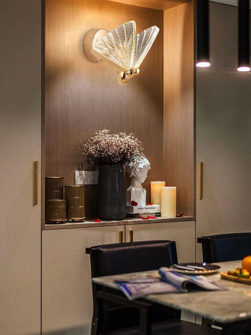 Bumble Butterfly Golden Wall Sconce - BLISOME