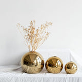 Cino Sphere Golden Flower Vase - BLISOME