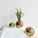 Cino Sphere Golden Flower Vase - BLISOME