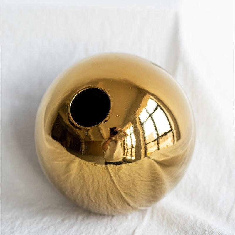 Cino Sphere Golden Flower Vase - BLISOME