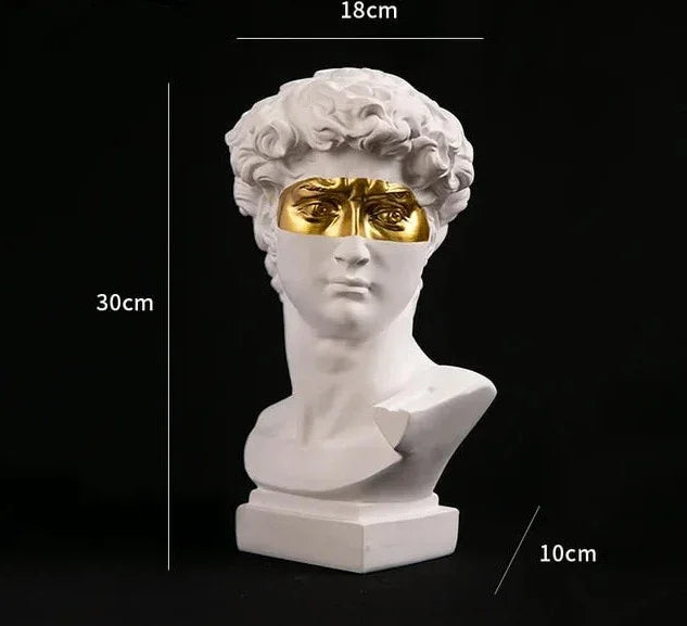David Gold Mask Greek Statue - BLISOME