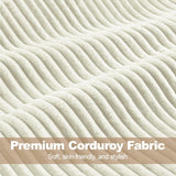 Beige Corduroy Barrel Chair With Pocket Coil Support-4