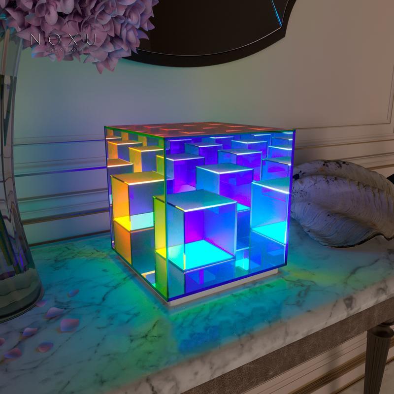 Geometric Infinity Cube Table Lamp - BLISOME