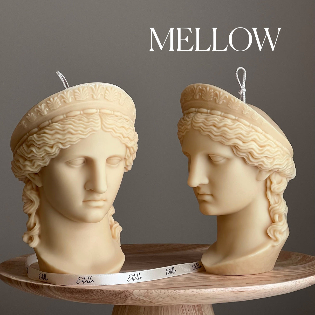 Hera Goddess Bust Candle: Sculptural Greek Statue Candle-3