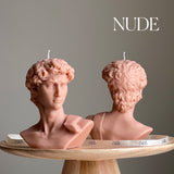 Michelangelo's David Head Candle – Handmade Soy Wax Bust Statue