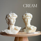 Michelangelo's David Head Candle – Handmade Soy Wax Bust Statue