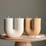 Ribbed U-Shaped Candle – Handmade Soy Wax Home Décor