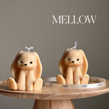 Sakura Bunny Pillar Candle – Handmade Soy Wax Decorative Rabbit Candle