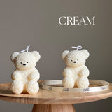 Fluffy Bear Sculptural Candle – Handmade Soy Wax Home Décor
