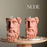 Greek Zeus Bust Candle – Handmade Sculptural Soy Wax Décor
