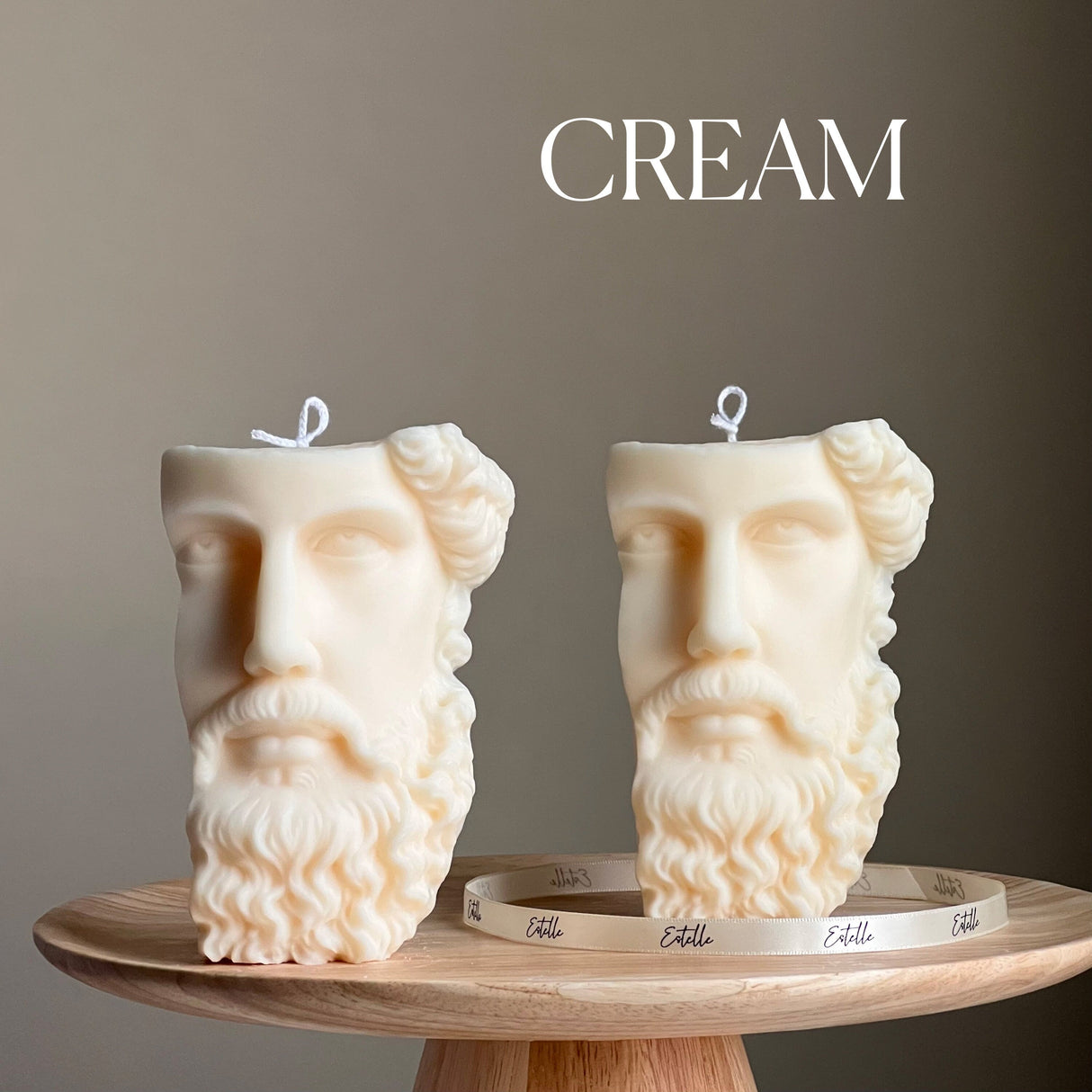 Greek Zeus Bust Candle – Handmade Sculptural Soy Wax Décor