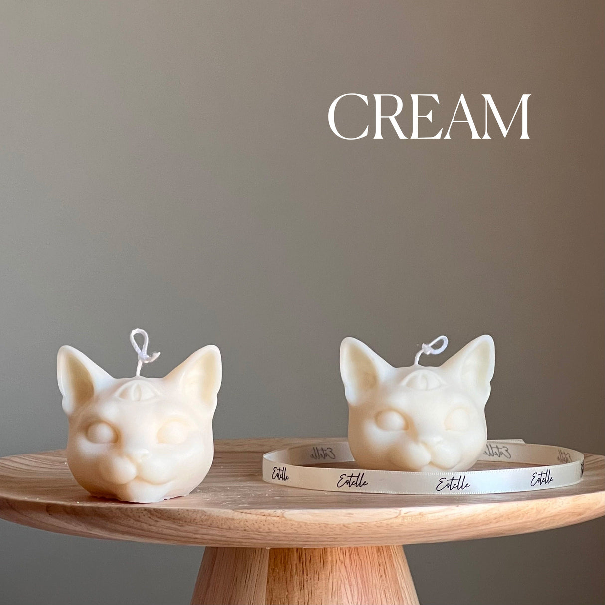 Cat Head Sculptural Candle – Handmade Soy Wax Home Décor