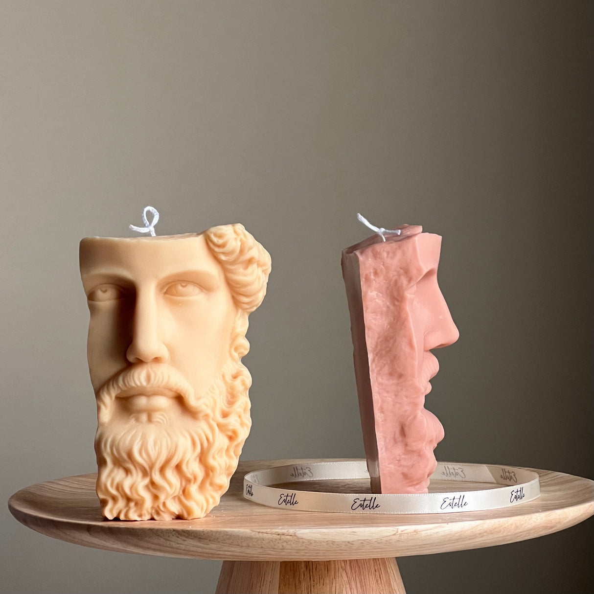 Greek Zeus Bust Candle – Handmade Sculptural Soy Wax Décor