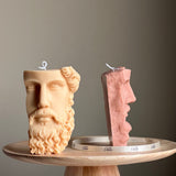 Greek Zeus Bust Candle – Handmade Sculptural Soy Wax Décor