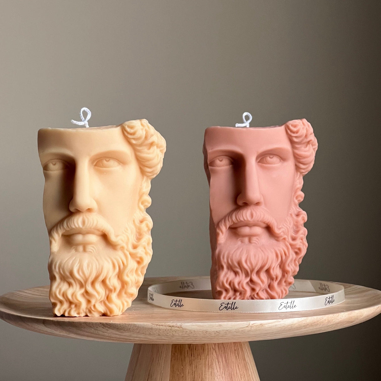 Greek Zeus Bust Candle – Handmade Sculptural Soy Wax Décor