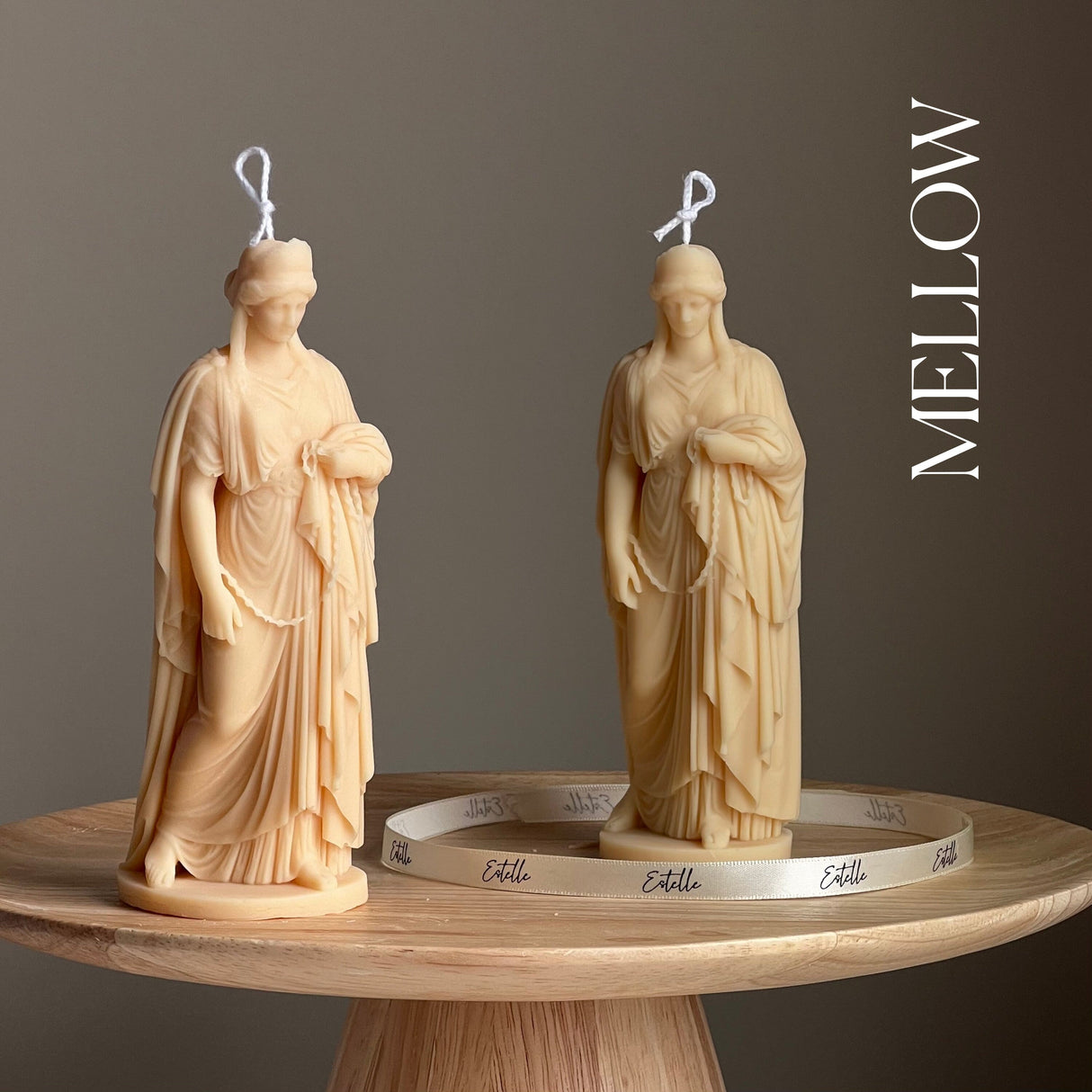 Zenobia Goddess Soy Candle: Greek Statue, Coffee Table Decor