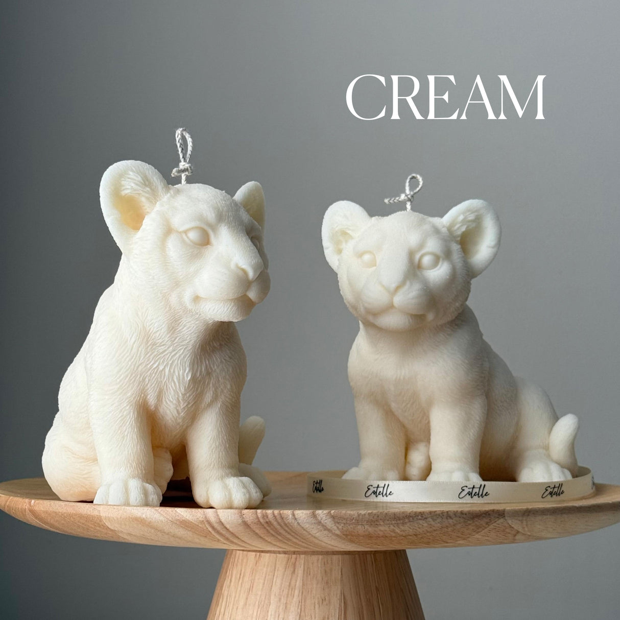 Handmade Lion Candle: Sculptural Soy Wax Animal Candle-2