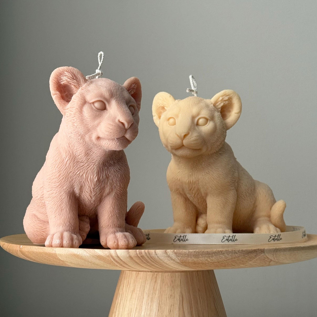 Handmade Lion Candle: Sculptural Soy Wax Animal Candle-0