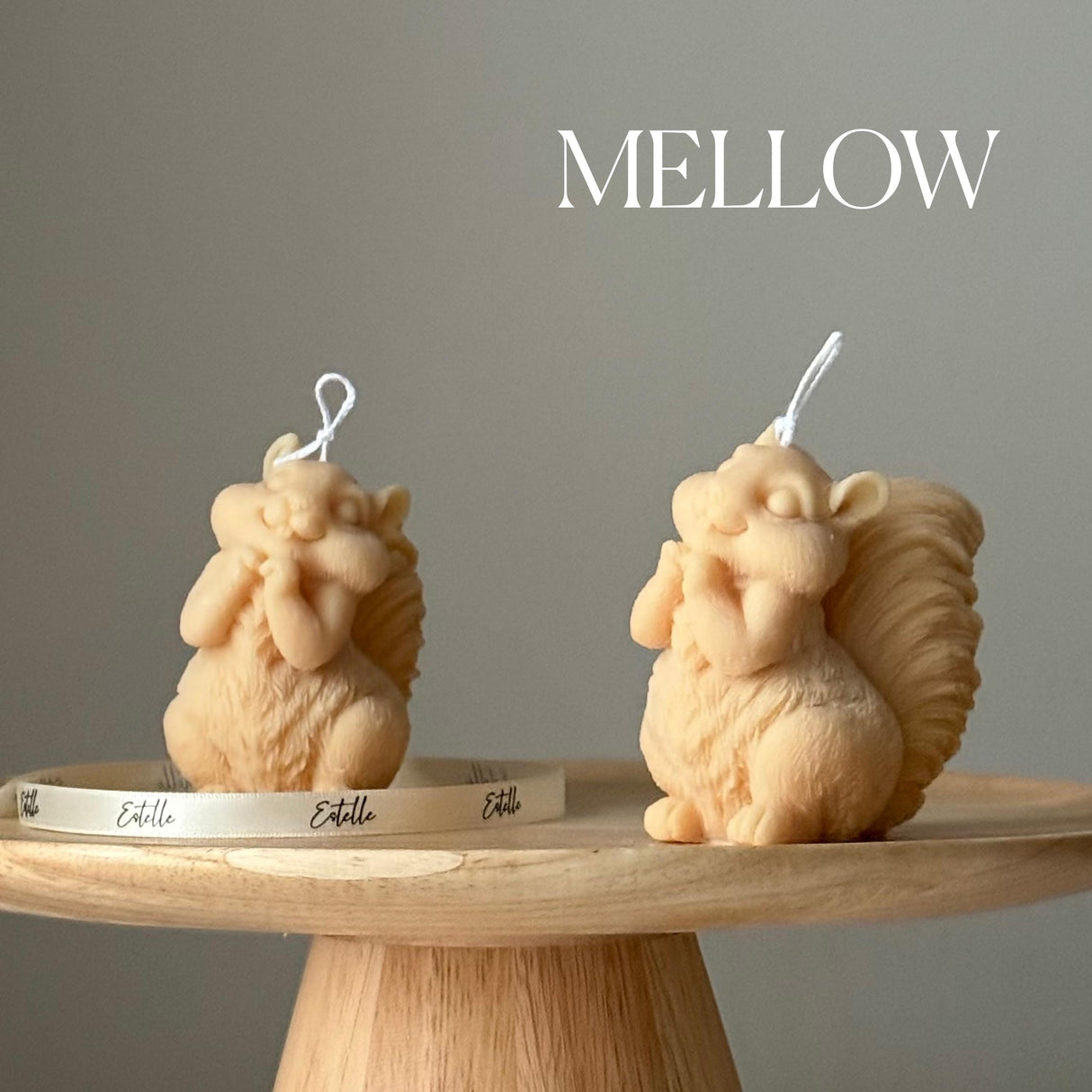 Cute Squirrel Sculptural Candle – Handmade Soy Wax Home Décor
