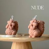 Cute Squirrel Sculptural Candle – Handmade Soy Wax Home Décor