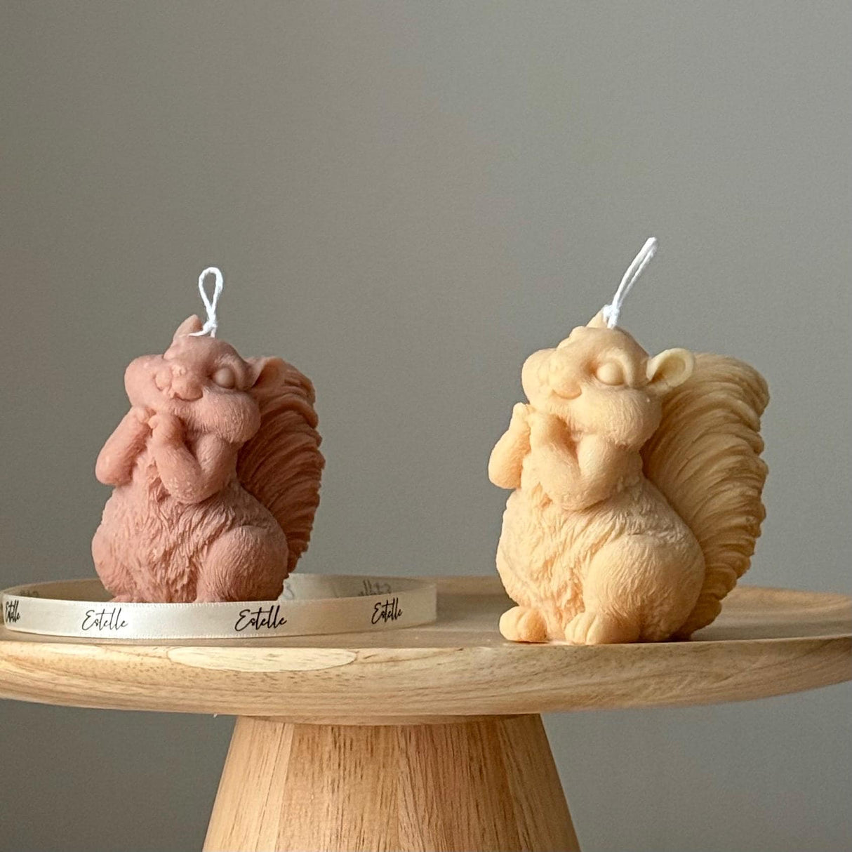 Cute Squirrel Sculptural Candle – Handmade Soy Wax Home Décor
