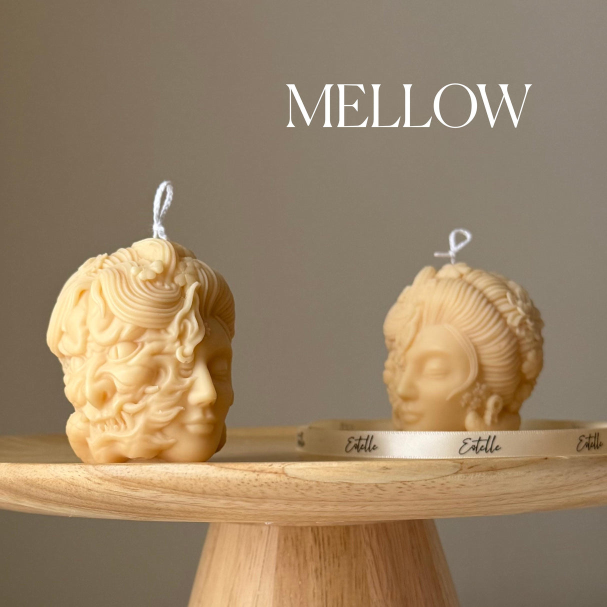 Sculptural Lady Head Candle | Handmade Soy Wax Decor-3