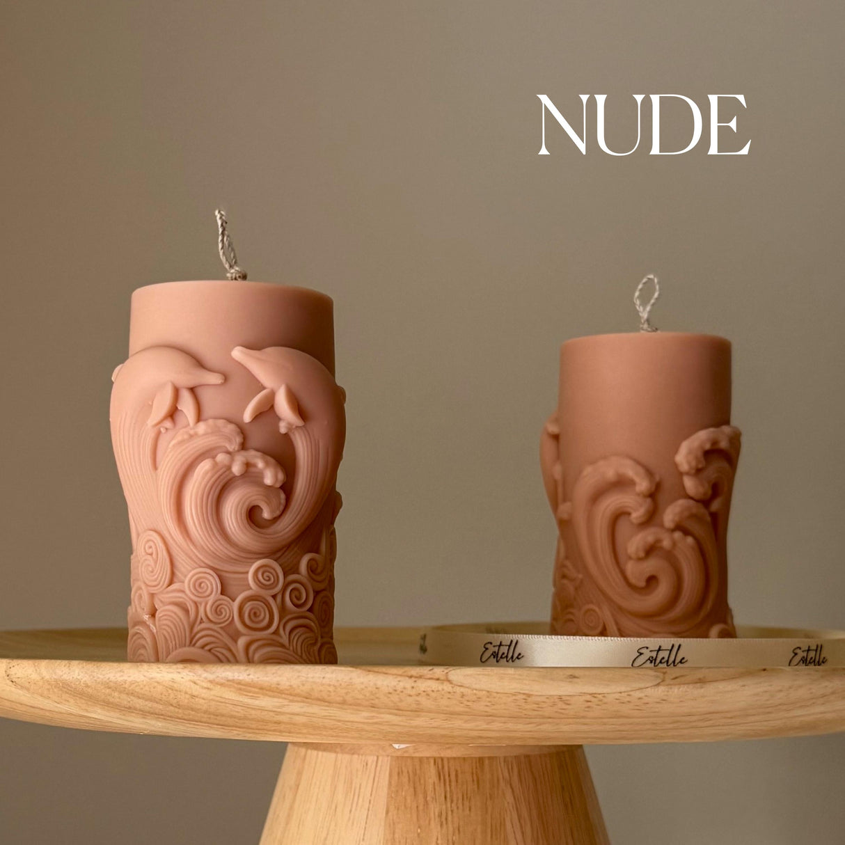 Dolphin Pillar Candle – Handmade Soy Wax Sculptural Décor