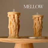 Caryatid Greek Column Candle – Handmade Sculptural Soy Wax Décor
