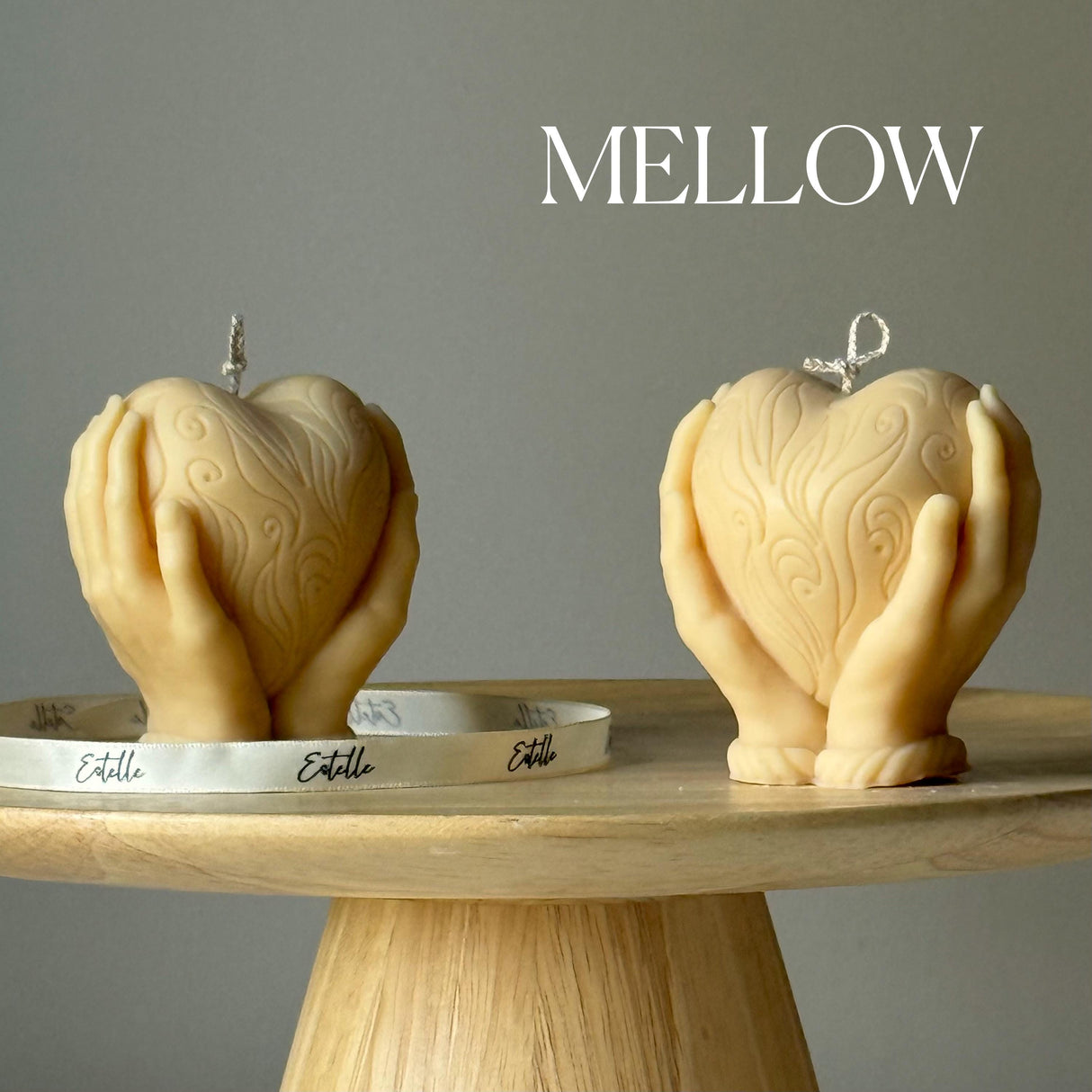 Heart in Hands Candle: Handmade Unscented Sculptural Home Decor