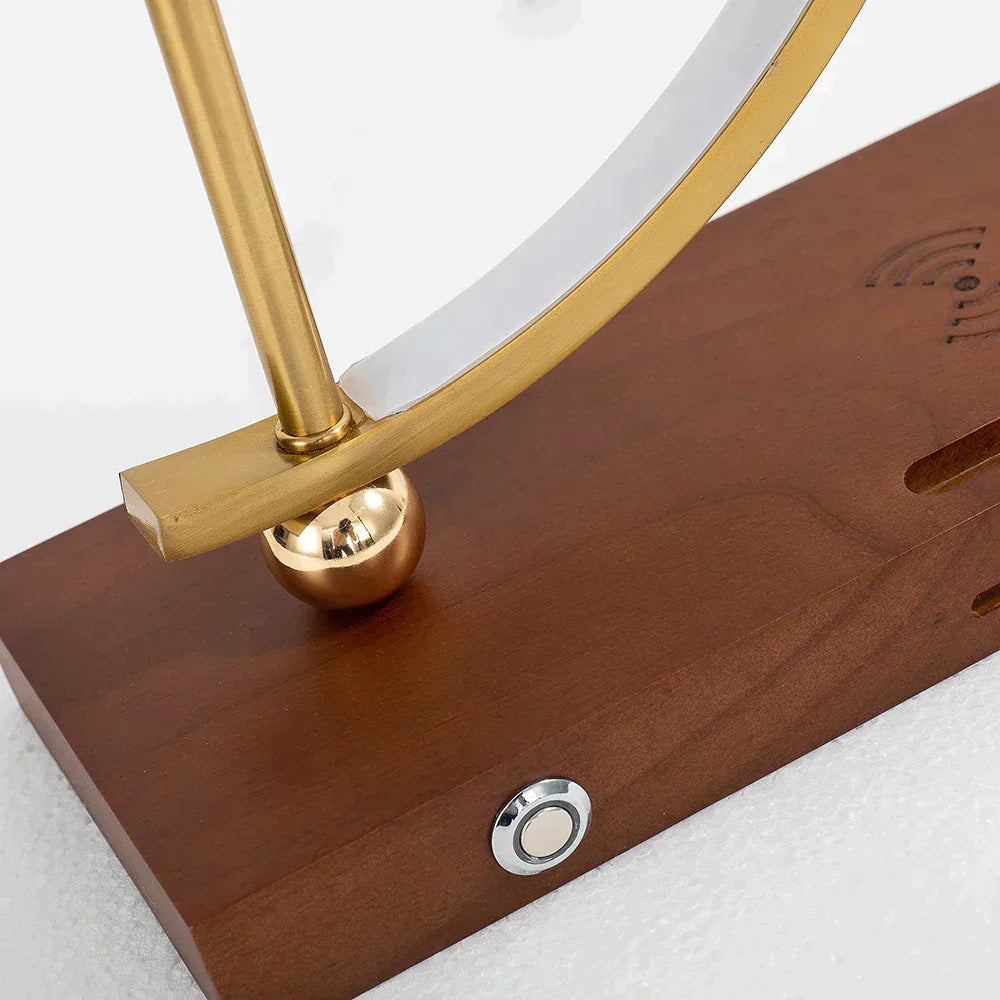 Klaik Golden Clock Table Lamp - Wireless Charger - BLISOME