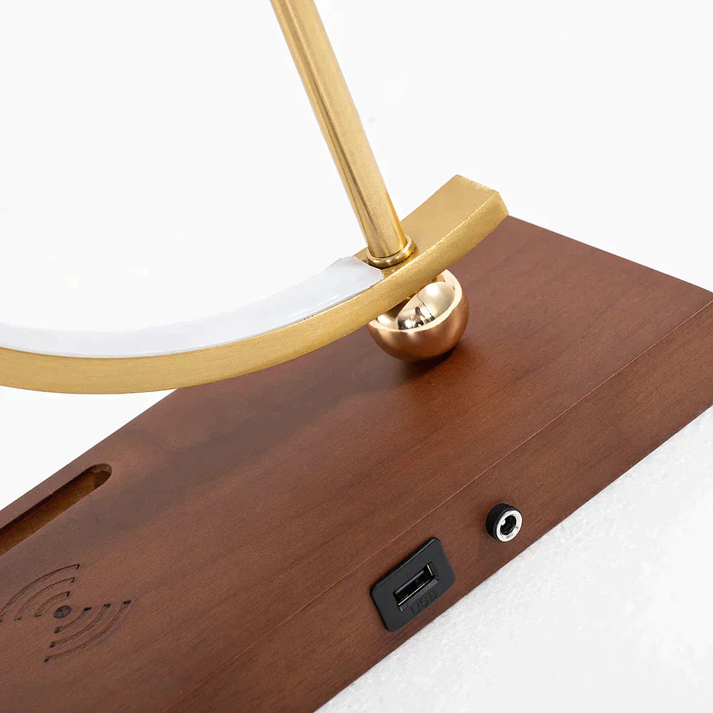 Klaik Golden Clock Table Lamp - Wireless Charger - BLISOME