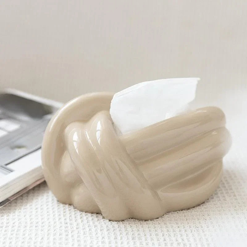 Knot Ceramic Tissue Box - BLISOME