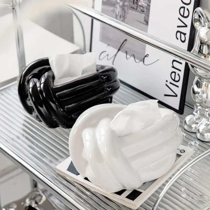Knot Ceramic Tissue Box – Stylish & Functional 